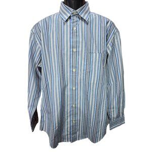 Johnston & Murphy Mens Easy Care Striped Long-Sleeve Dress Shirt Medium